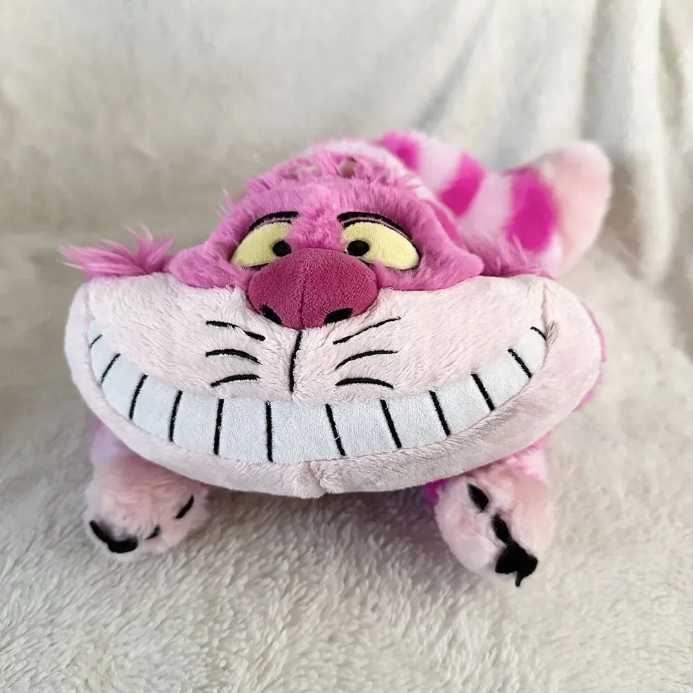 Disney Store Cheshire Cat Plush Alice Wonderland Stuffed Animal Laying Stamped